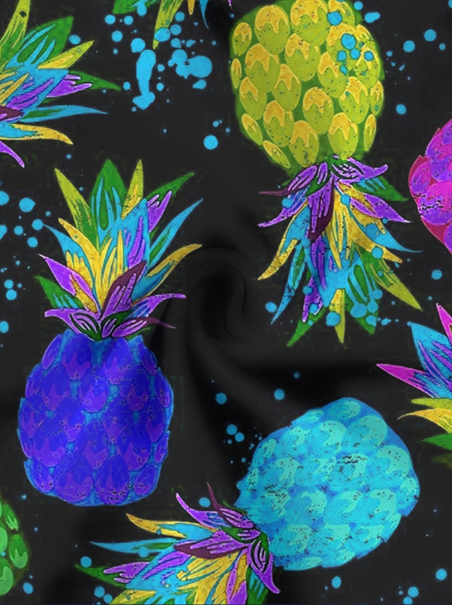 Tropical Pineapple Quick - Dry Swim Shorts - WOWihte