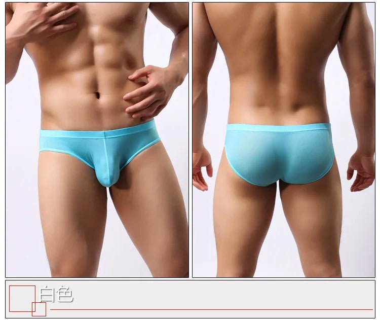 Ultra - Thin Ice Silk Men's Briefs - WOWihte