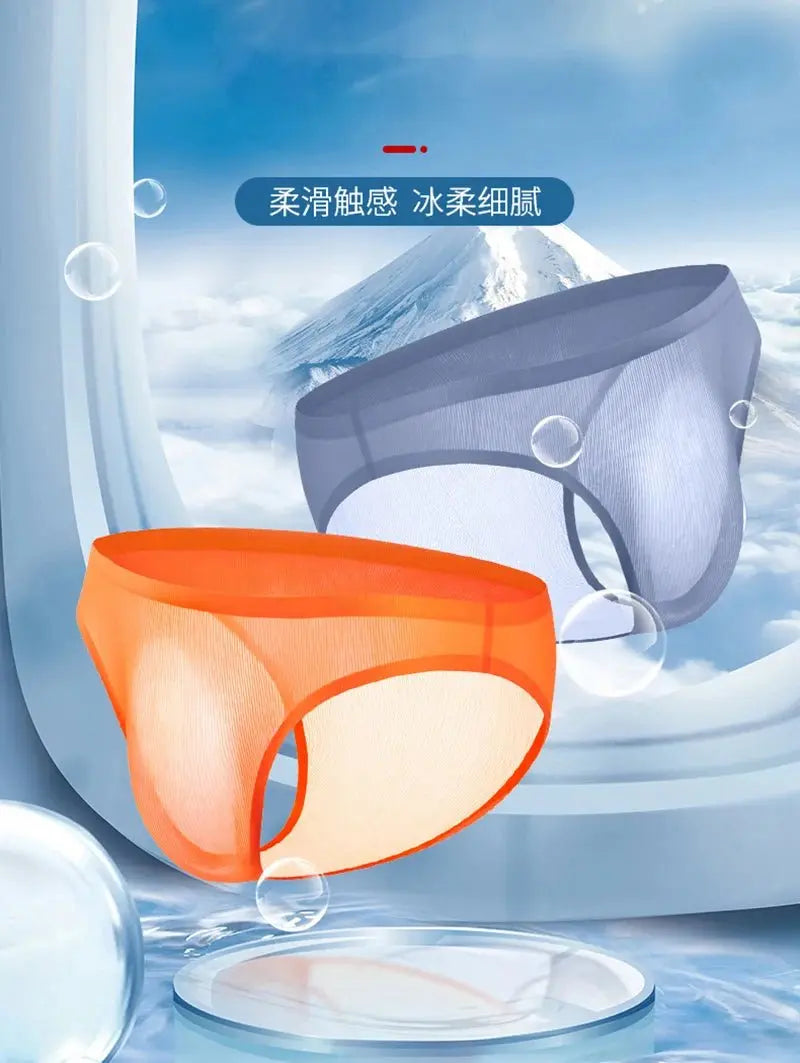 Ultra - Thin Ice - Silk Men's Briefs - WOWihte
