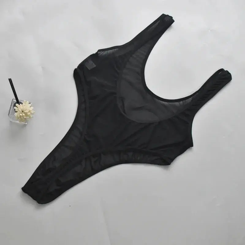 Ultra - Thin Mesh Bodysuit Men - WOWihte