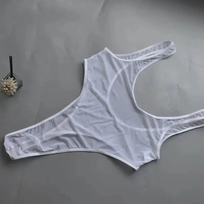 Ultra - Thin Mesh Bodysuit Men - WOWihte