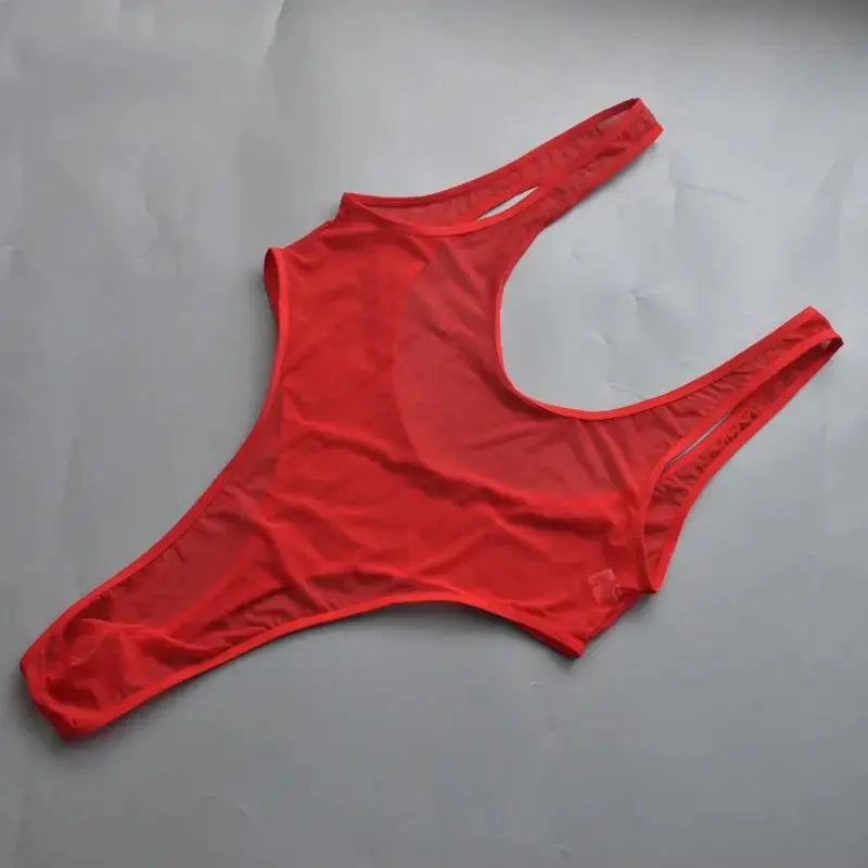 Ultra - Thin Mesh Bodysuit Men - WOWihte