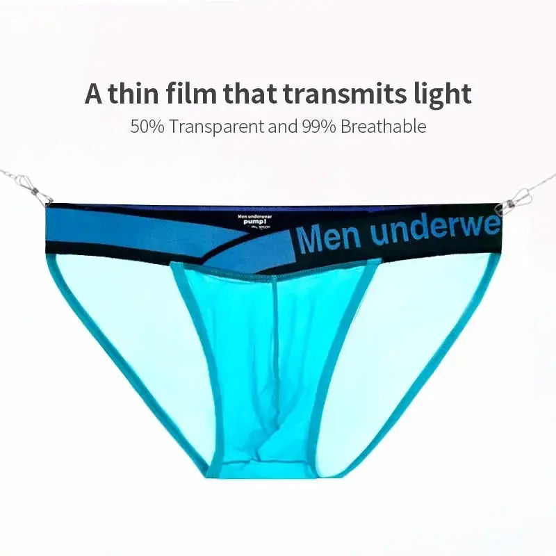 Ultra - Thin Transparent Mesh Briefs - WOWihte