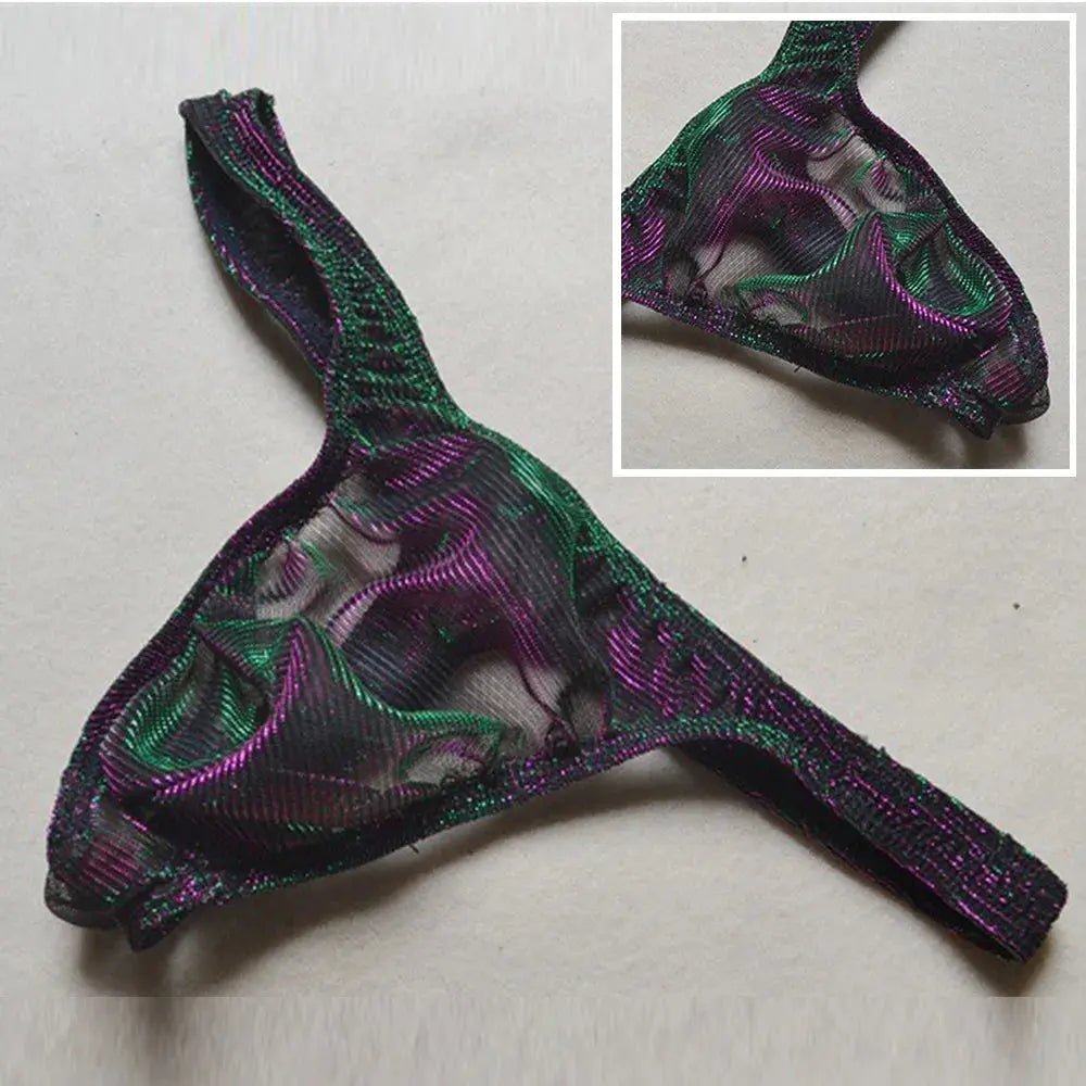 Ultra Thin Transparent Mesh Thong - WOWihte