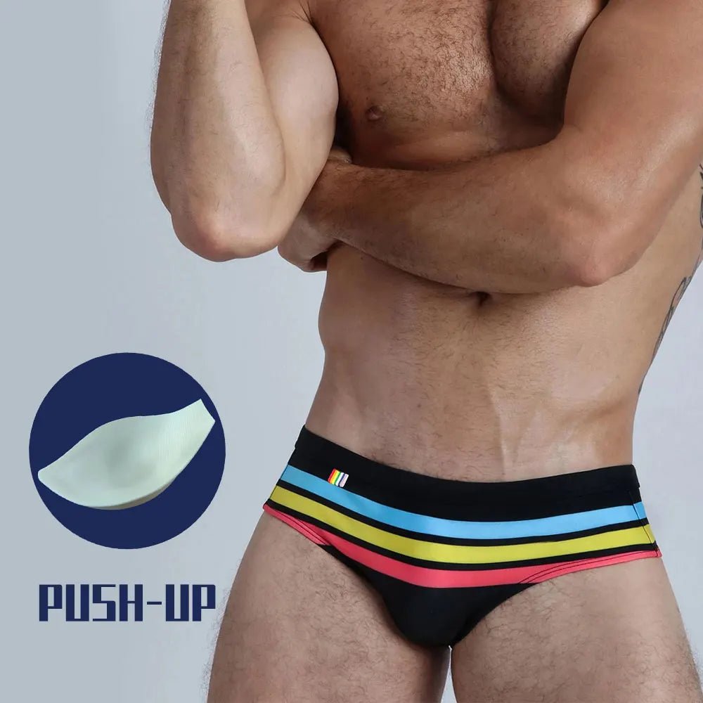 UXH Men's Push - Up Swim Briefs - WOWihte