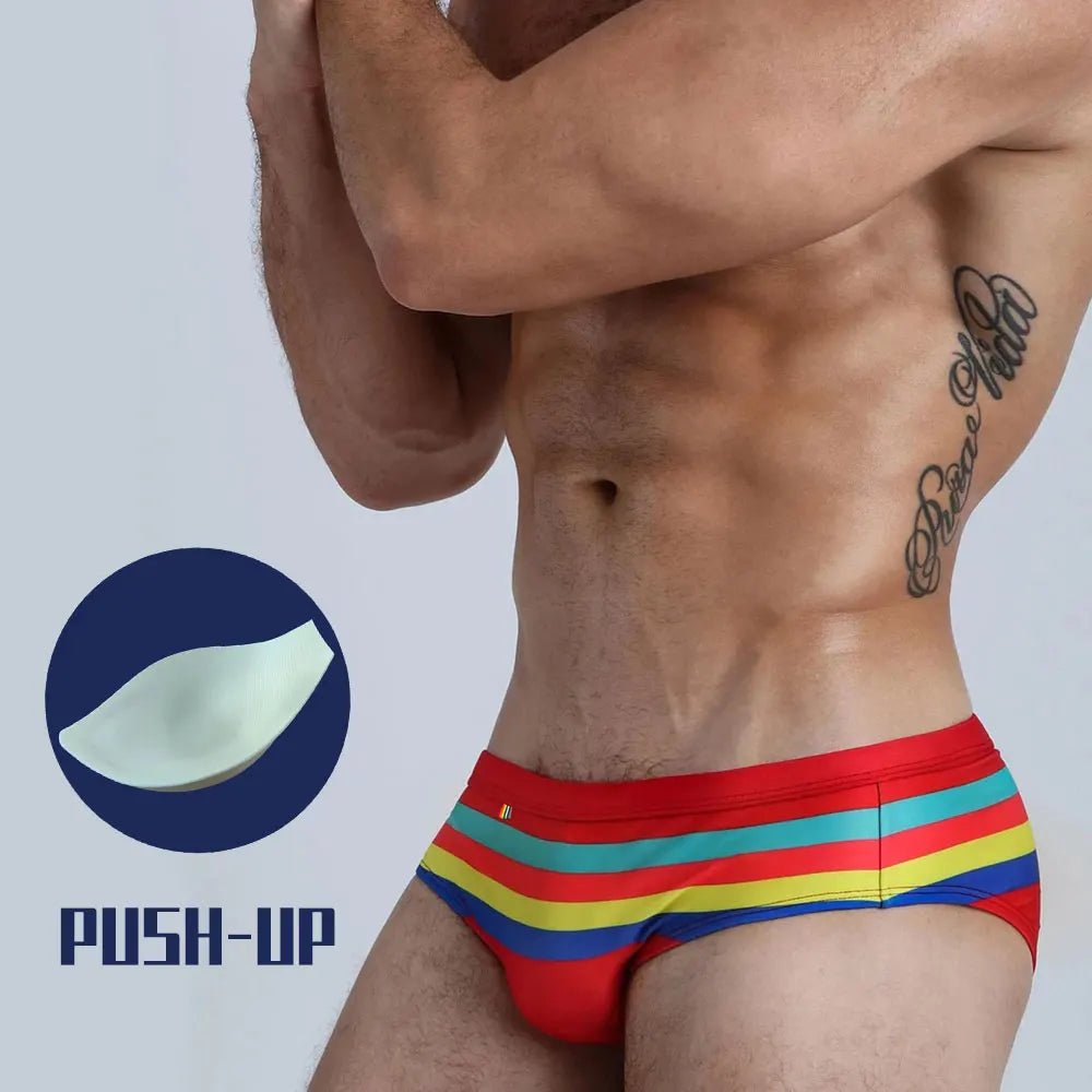 UXH Men's Push - Up Swim Briefs - WOWihte