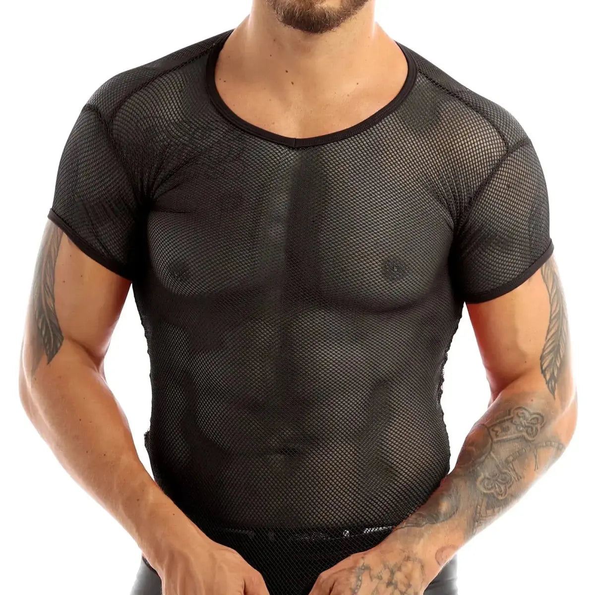V - Neck Mesh Cycling Shirt - WOWihte