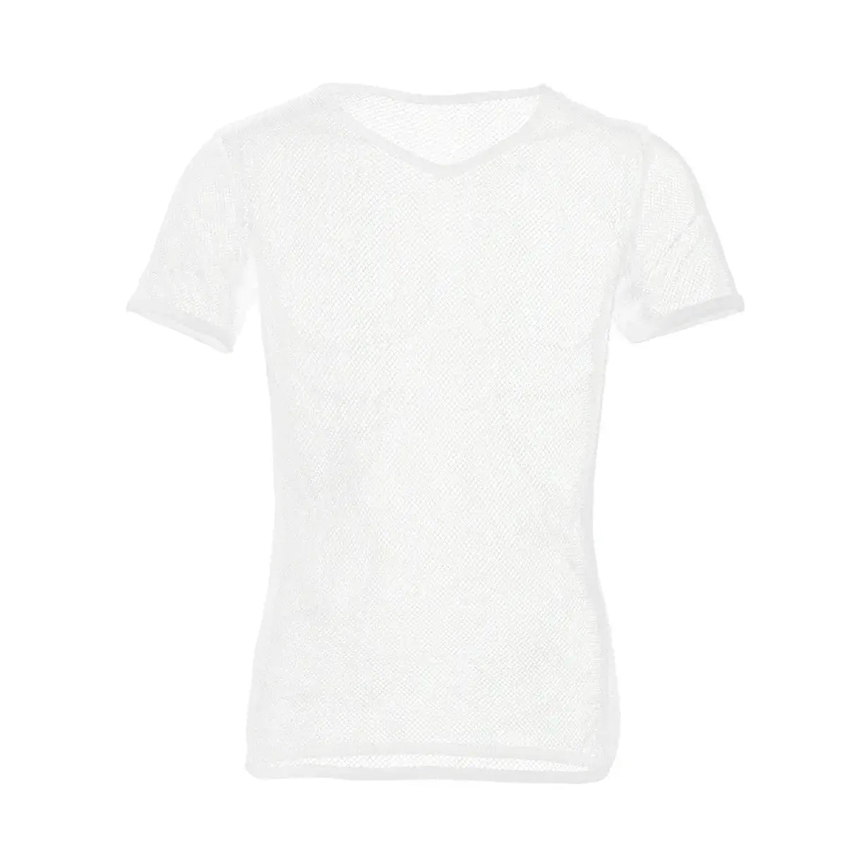 V - Neck Mesh Cycling Shirt - WOWihte