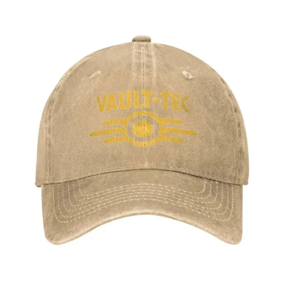 Vault - Tec Logo Gaming Baseball Cap - WOWihte