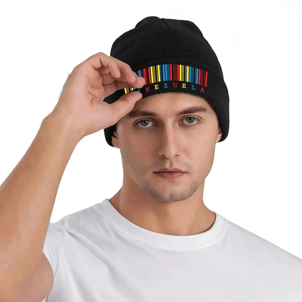 Venezuela Barcode Pattern Beanie Hat - WOWihte