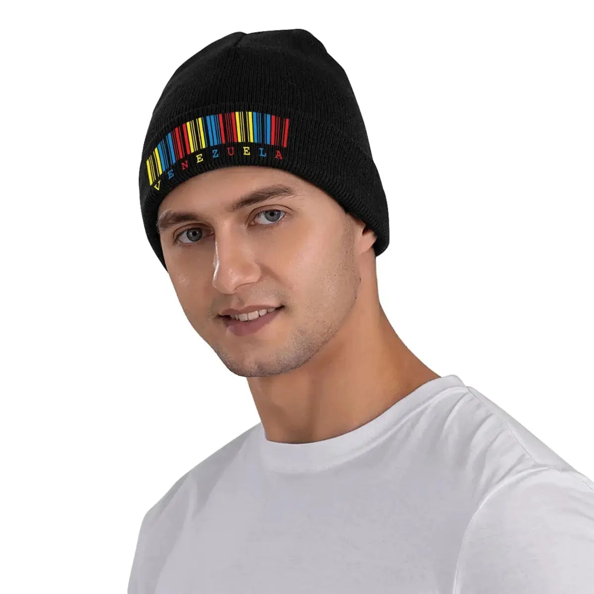 Venezuela Barcode Pattern Beanie Hat - WOWihte
