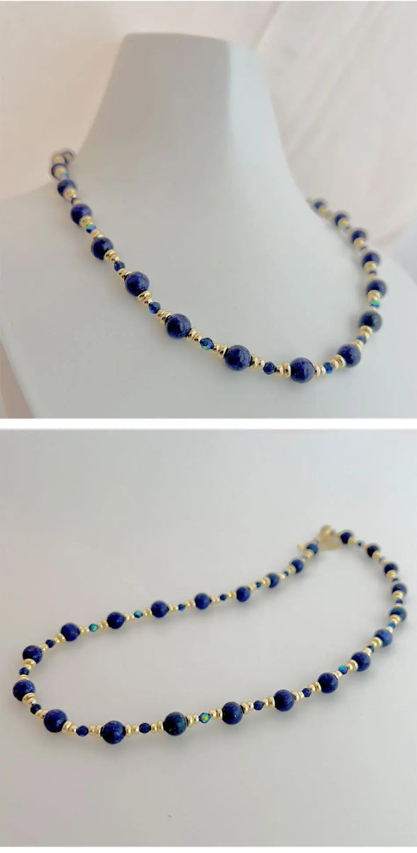 Vintage Lapis Spinel Necklace - WOWihte