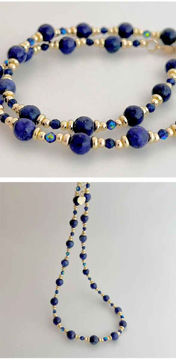 Vintage Lapis Spinel Necklace - WOWihte
