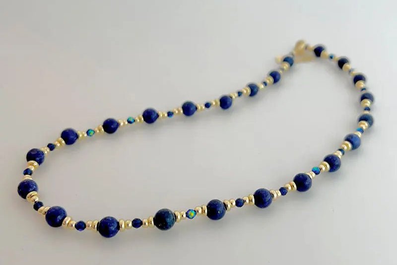 Vintage Lapis Spinel Necklace - WOWihte