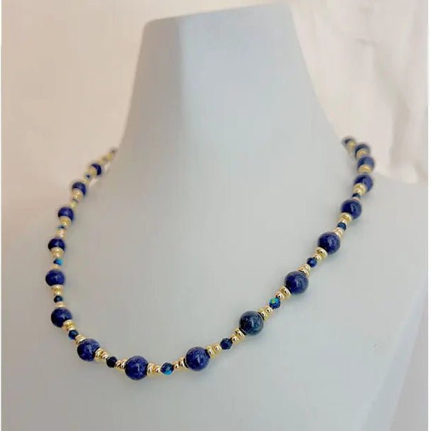 Vintage Lapis Spinel Necklace - WOWihte