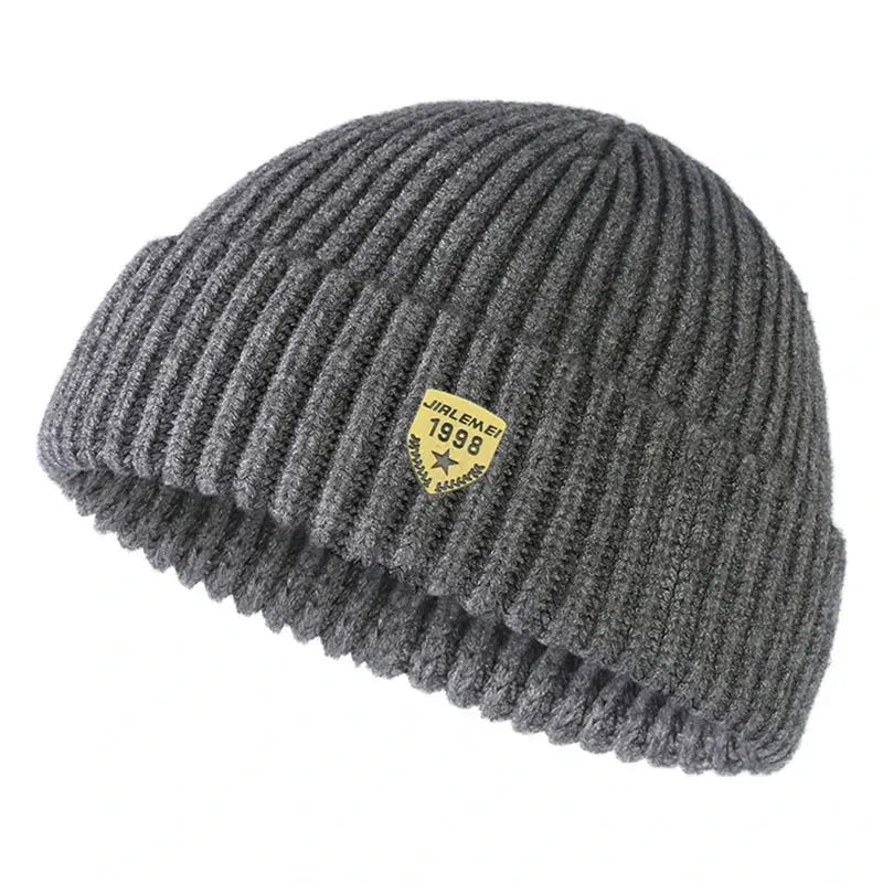 Warm Knitted Roll Edge Beanie - WOWihte