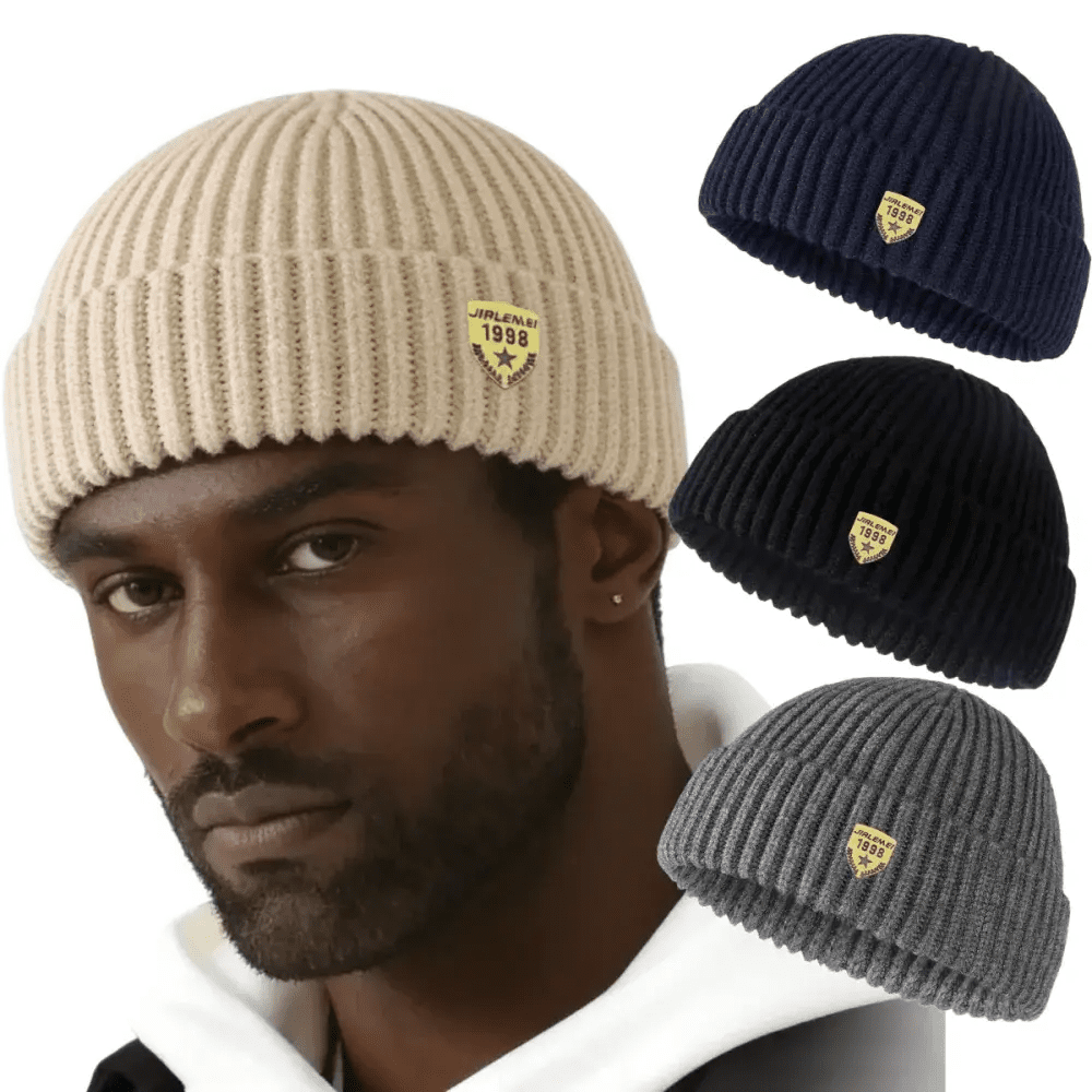 Warm Knitted Roll Edge Beanie - WOWihte