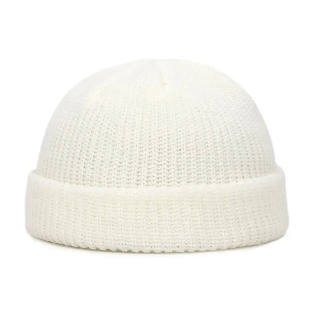 Winter Warm Beanies Casual Short Thread Hip Hop Hat Adult Men Female Wool Knitted Skull Cap Elastic Unisex - WOWihte