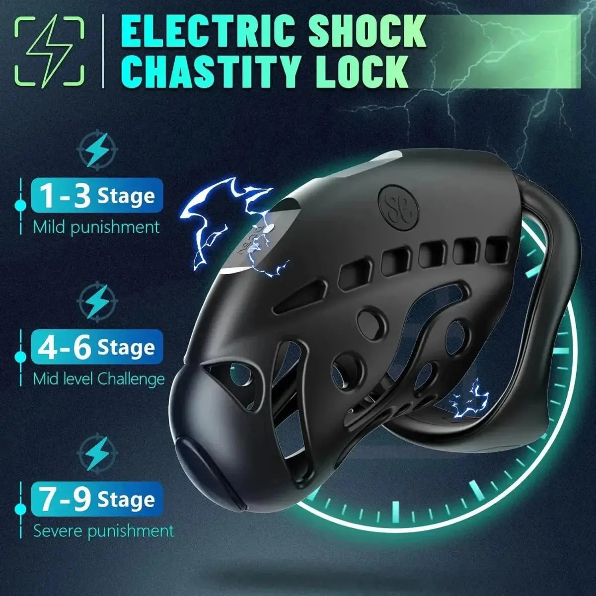 Wireless Remote Shock Chastity Cage - WOWihte