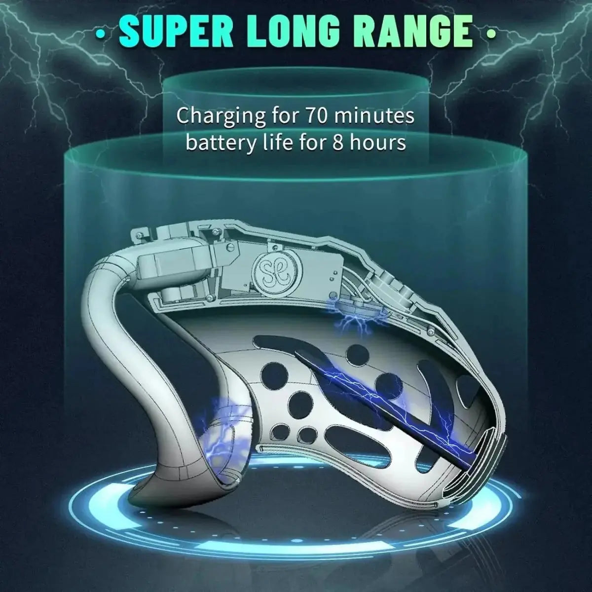 Wireless Remote Shock Chastity Cage - WOWihte